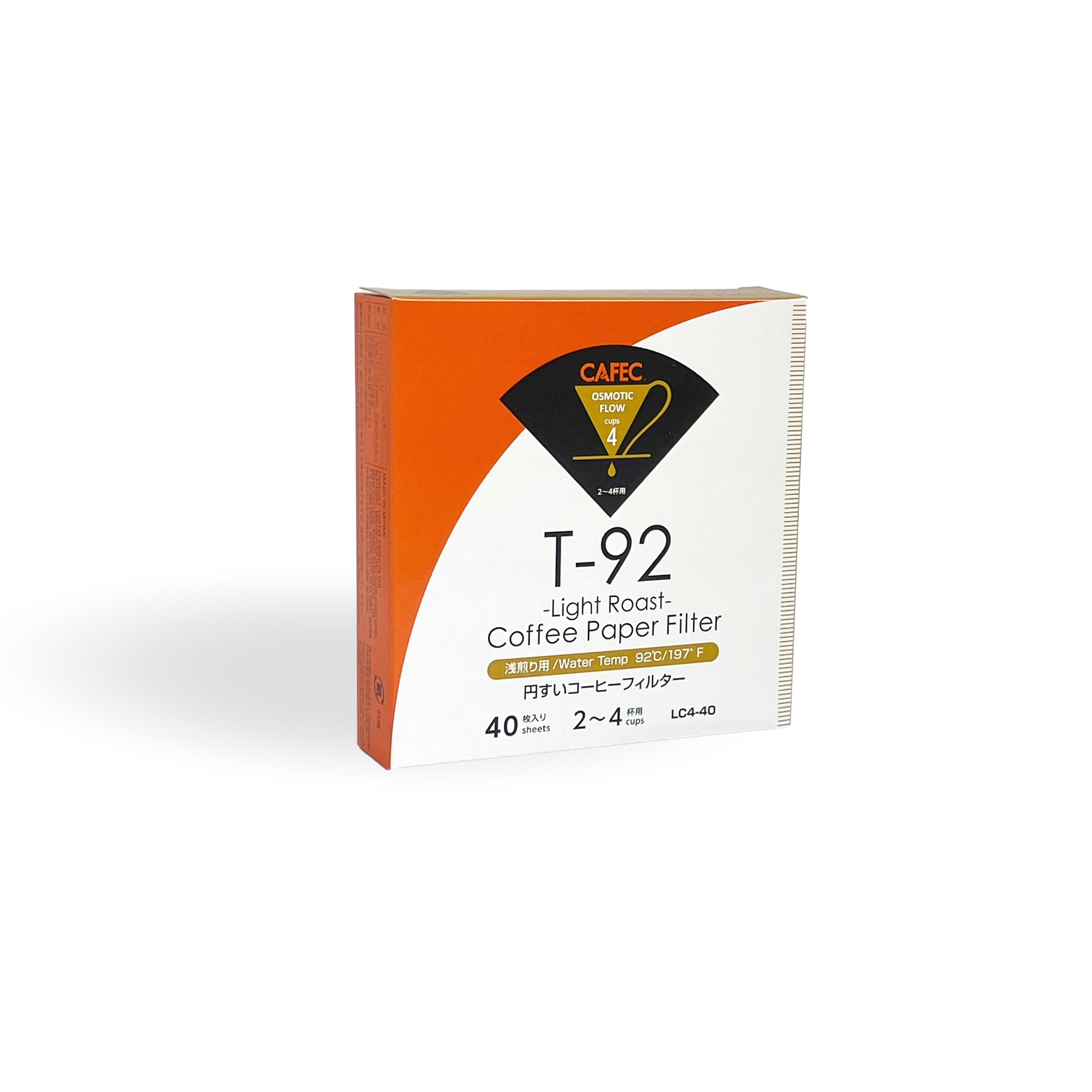 Cafec Light Roast Filter Paper - size 4 - for Hario V60 (100 pc) - Zwarte Roes