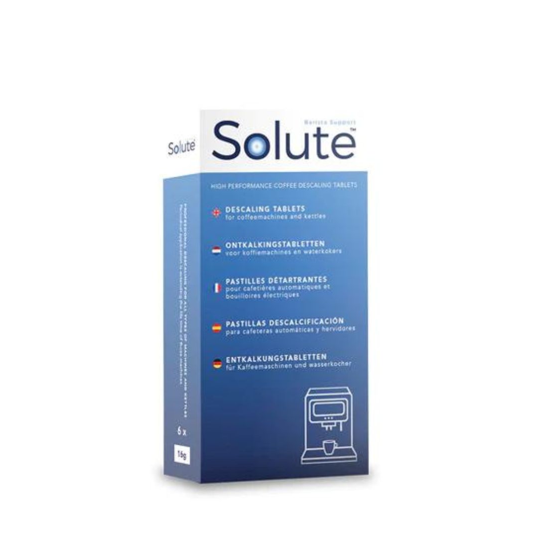 Solute descaling tablets