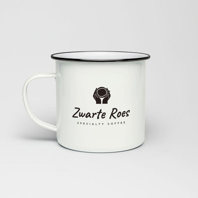 Zwarte Roes Emaille Mok